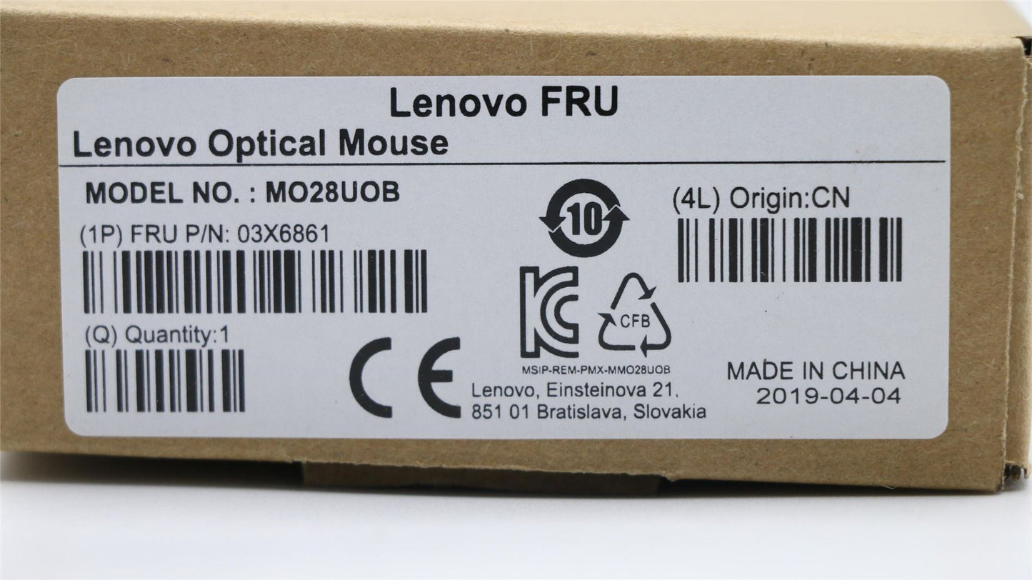 Lenovo Lenovo Optical Mouse 03X6861