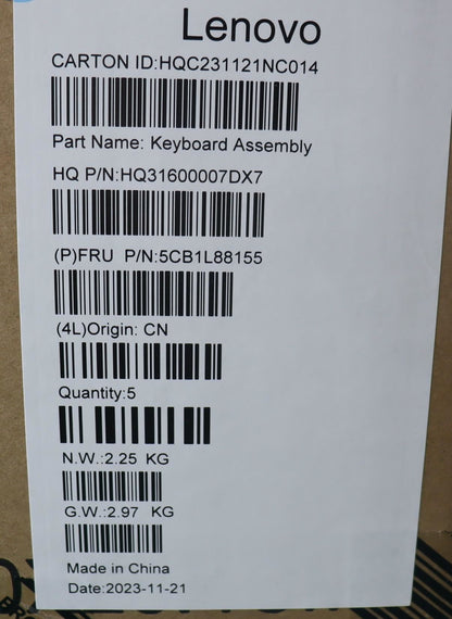Lenovo COVER Upper Case ASM_FRA_H 83E0_FP_MIGY 5CB1L88155
