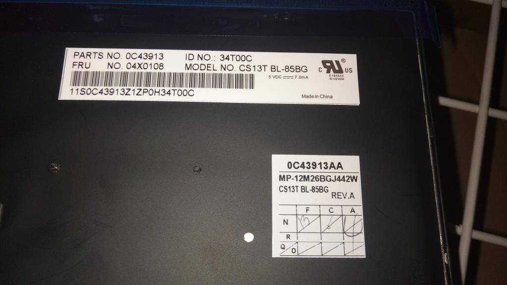 Lenovo CS13T, BG, CHY, Backlit Bulgarian Keyboard 04X0108