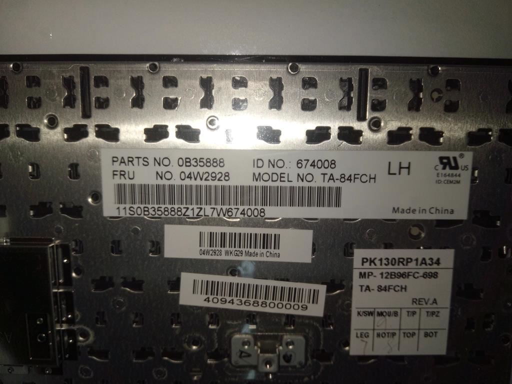 Lenovo Tanner-KBD CFR Canadian French Keyboard 04W2928