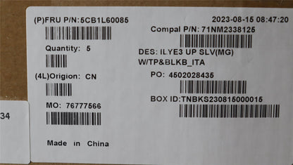 Lenovo Slim 5 16IRH8 Palmrest Cover Touchpad Keyboard Italian Silver 5CB1L60085