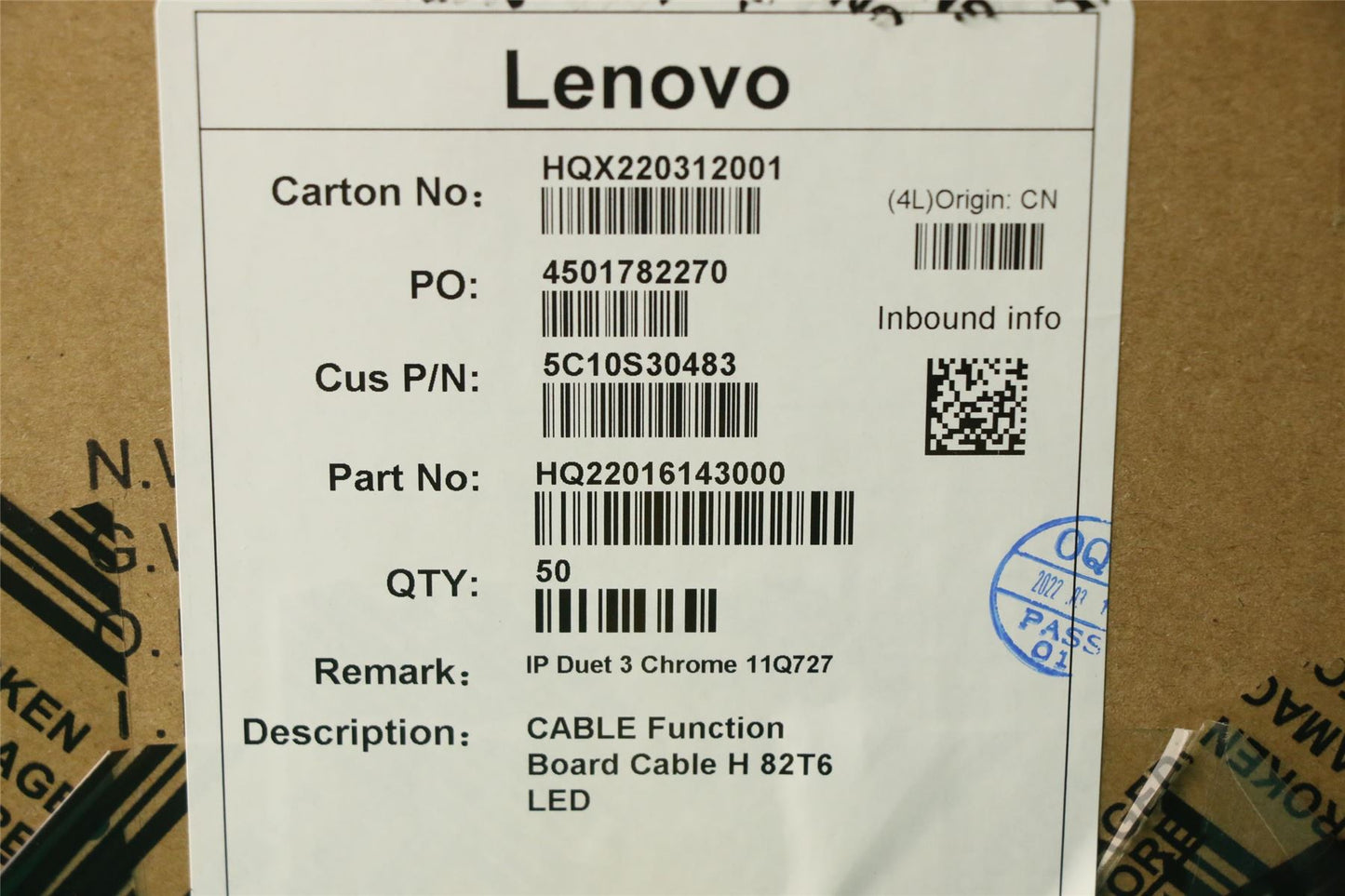 Lenovo Function Board Cable H 82T6 LED 5C10S30483