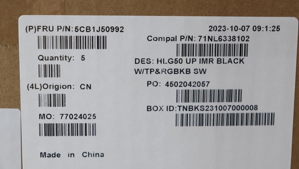 Lenovo UpperCase ASM_SWS C82SBRGB BLA 5CB1J50992