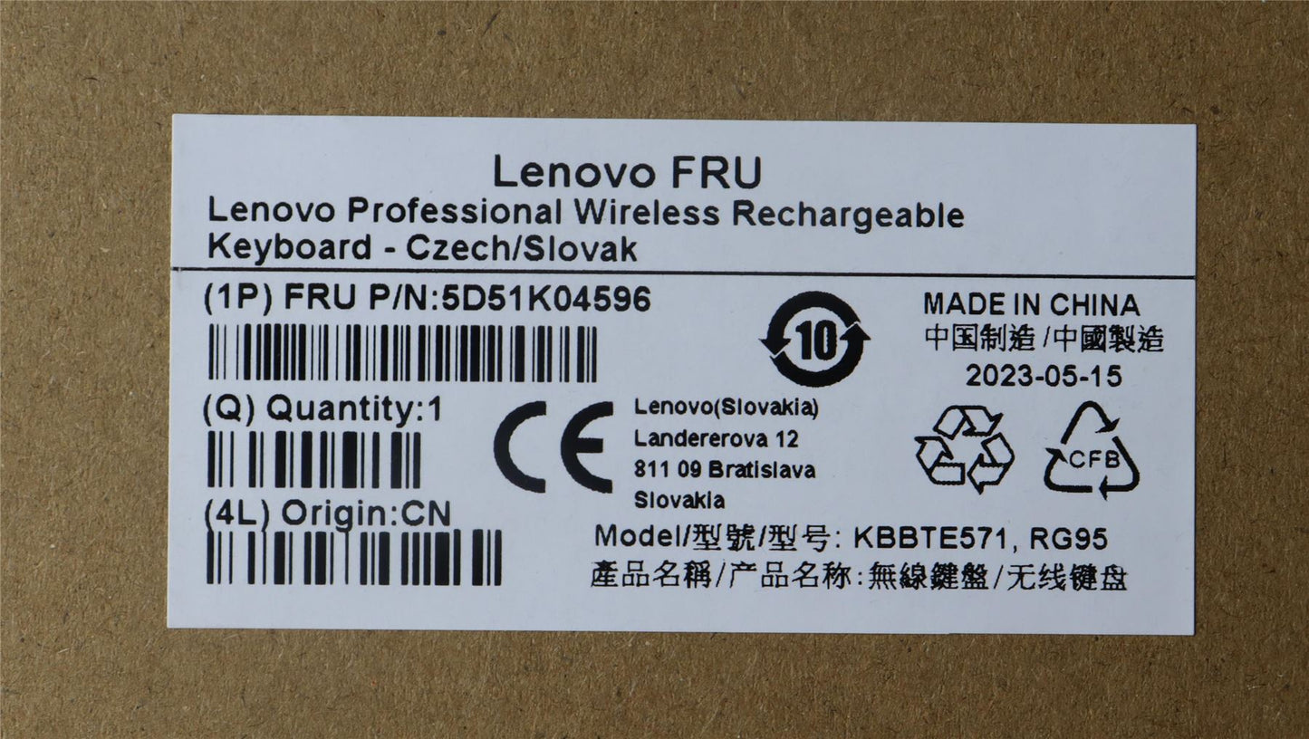 Lenovo Slim KB II-Czech/Slovak 5D51K04596