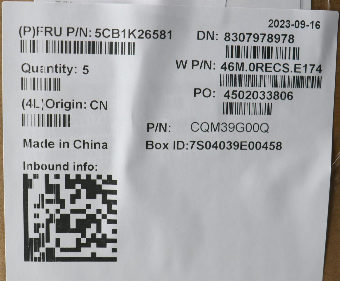 Lenovo Upper Case ASM_POR W82XX SB 5CB1K26581