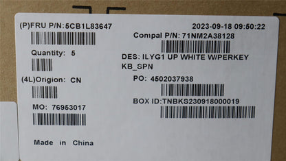 Lenovo UpperCaseASM_SPA C 82Y3 WH RGB 5CB1L83647