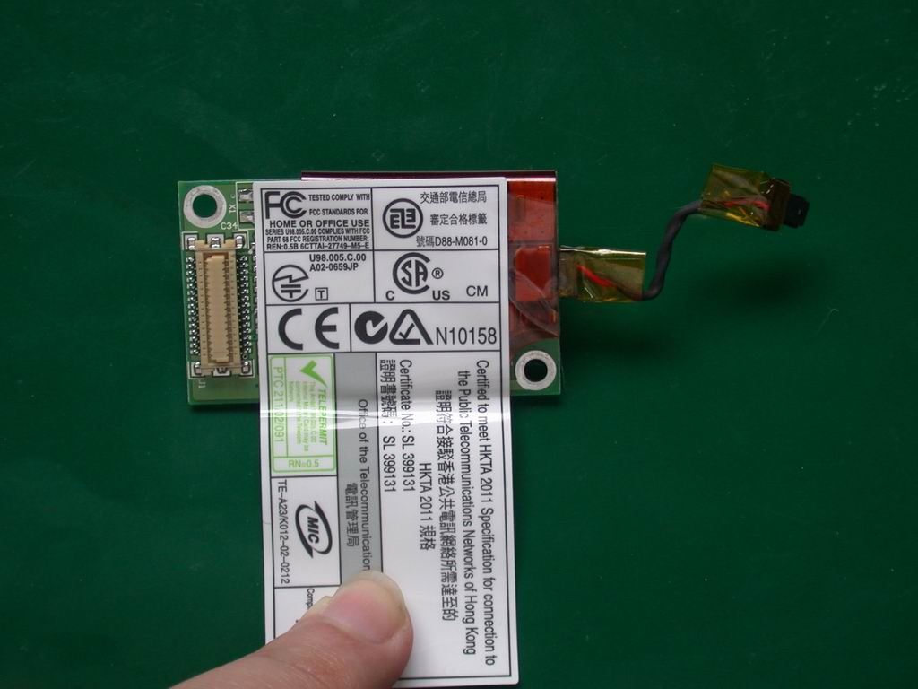 Lenovo ZW1L MDC AMBIT U98.005.C.00（含线 Modem Board 11004974