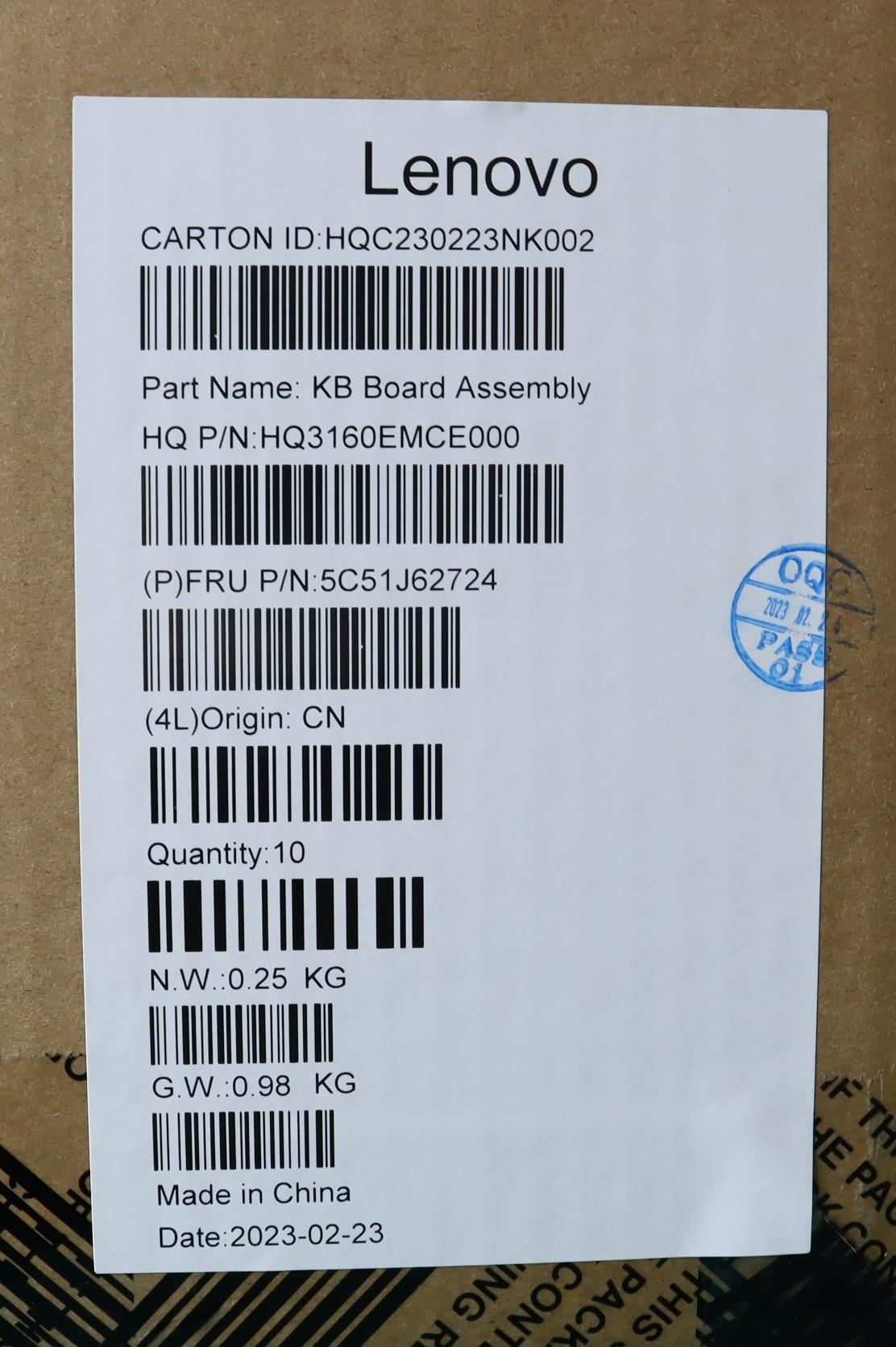 Lenovo Yoga 300e Gen4 Sensor Board 5C51J62724