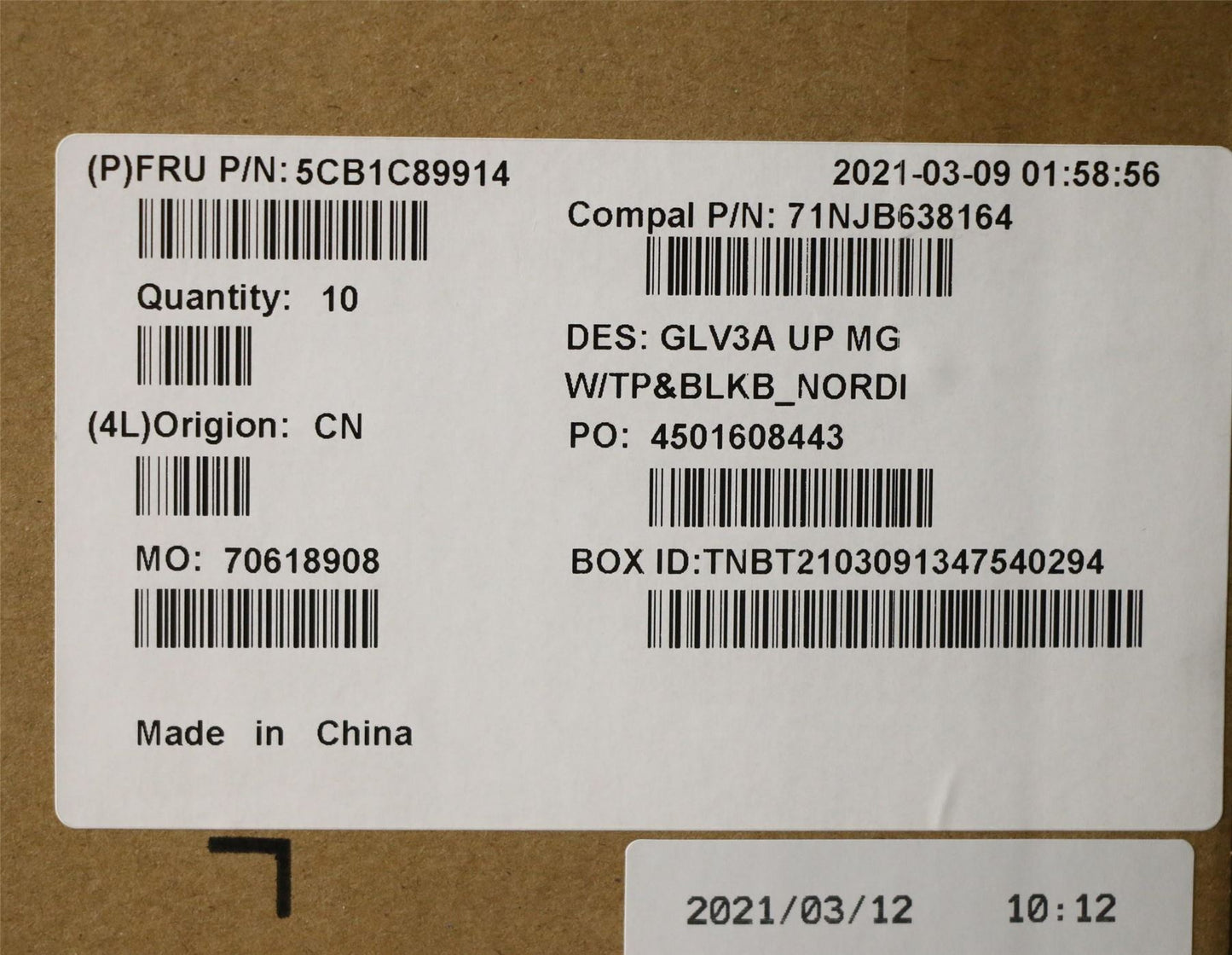 Lenovo ThinkBook 14 G3 ACL Keyboard Palmrest Top Cover Norwegian Grey 5CB1C89914