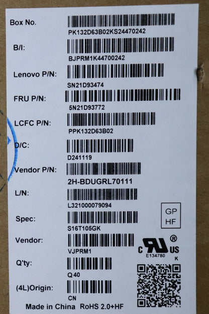 Lenovo ThinkPad T16 Gen 1 P16s Gen 1 L15 Gen 3 s Keyboard Greek Black 5N21D93698