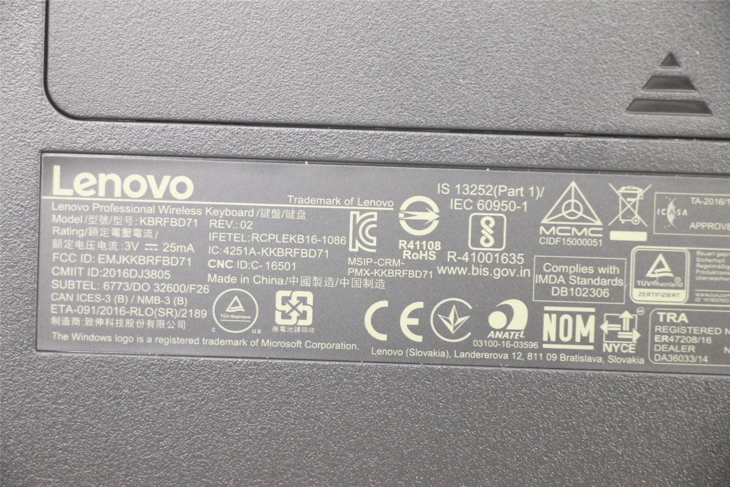 Lenovo Wireless KBD-Slovak 03X6991