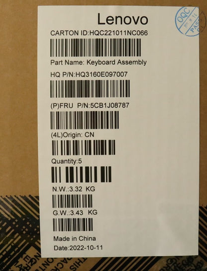 Lenovo IdeaPad 5 16ARH7 Palmrest Cover Touchpad Keyboard US Euro 5CB1J08787