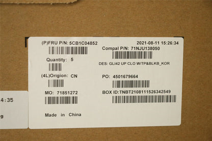 Lenovo UpperCaseASM_KOR C82L3 CloBL 5CB1C04852