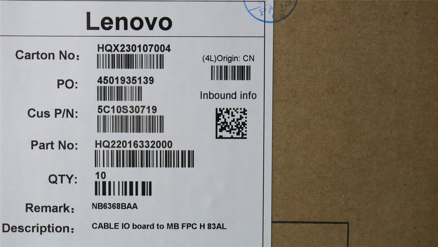 Lenovo IO board to MB FPC H 83AL 5C10S30719