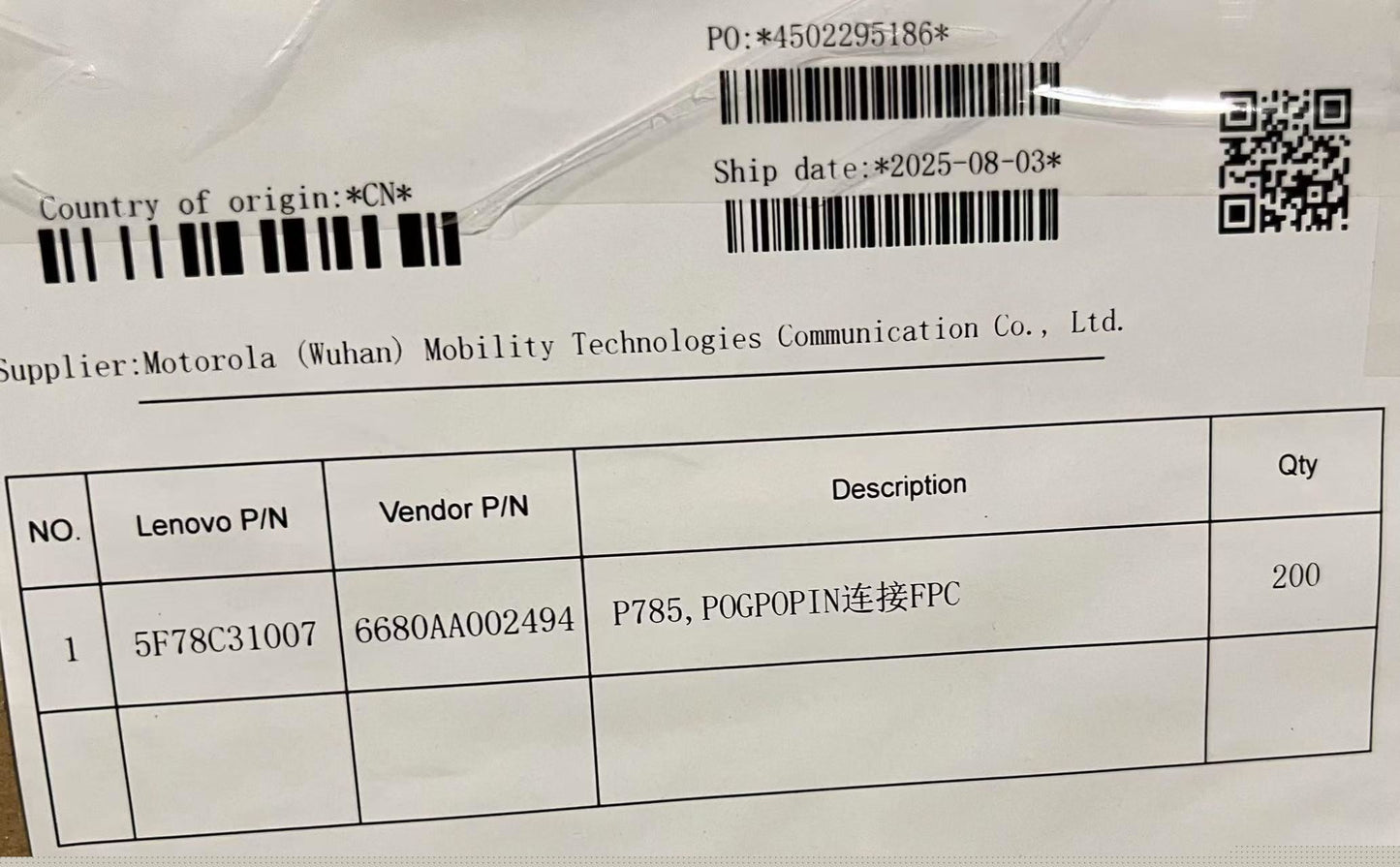 Lenovo TB361FU PG PIN_GR&*6680AA002494 CS Board 5F78C31007