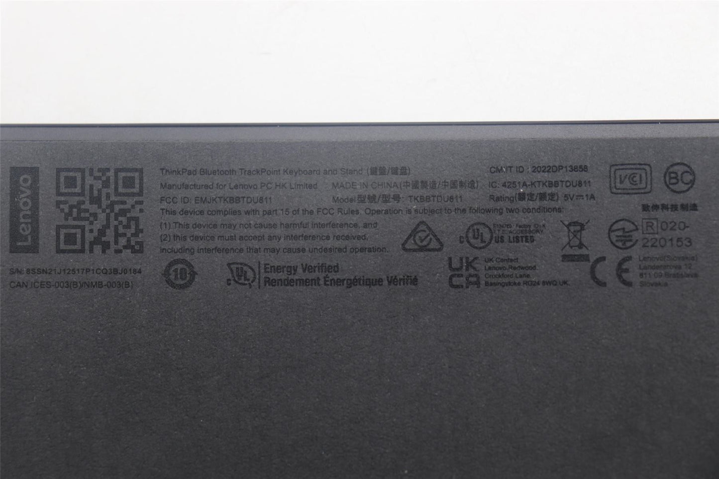 Lenovo NDA-V KBD,LBL-1,PMX,POR 5N21J12554