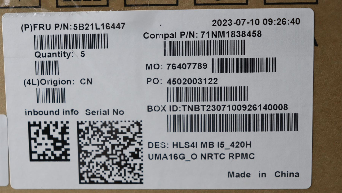Lenovo IdeaPad 5 14IRL8 Motherboard Mainboard UMA INTELI513420H 16G 5B21L16447