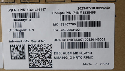 Lenovo IdeaPad 5 14IRL8 Motherboard Mainboard UMA INTELI513420H 16G 5B21L16447