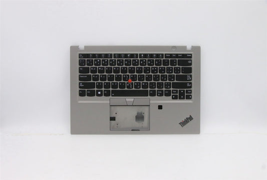 Lenovo ThinkPad T490s Keyboard Palmrest Top Cover Arabic Silver Backlit 02HM345