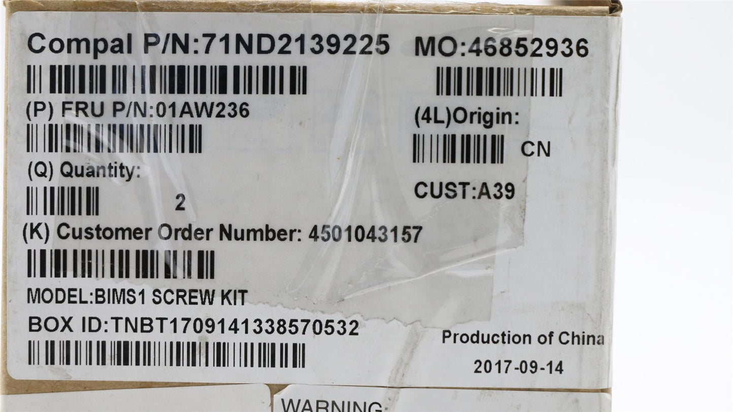 Lenovo screw, kit 01AW236