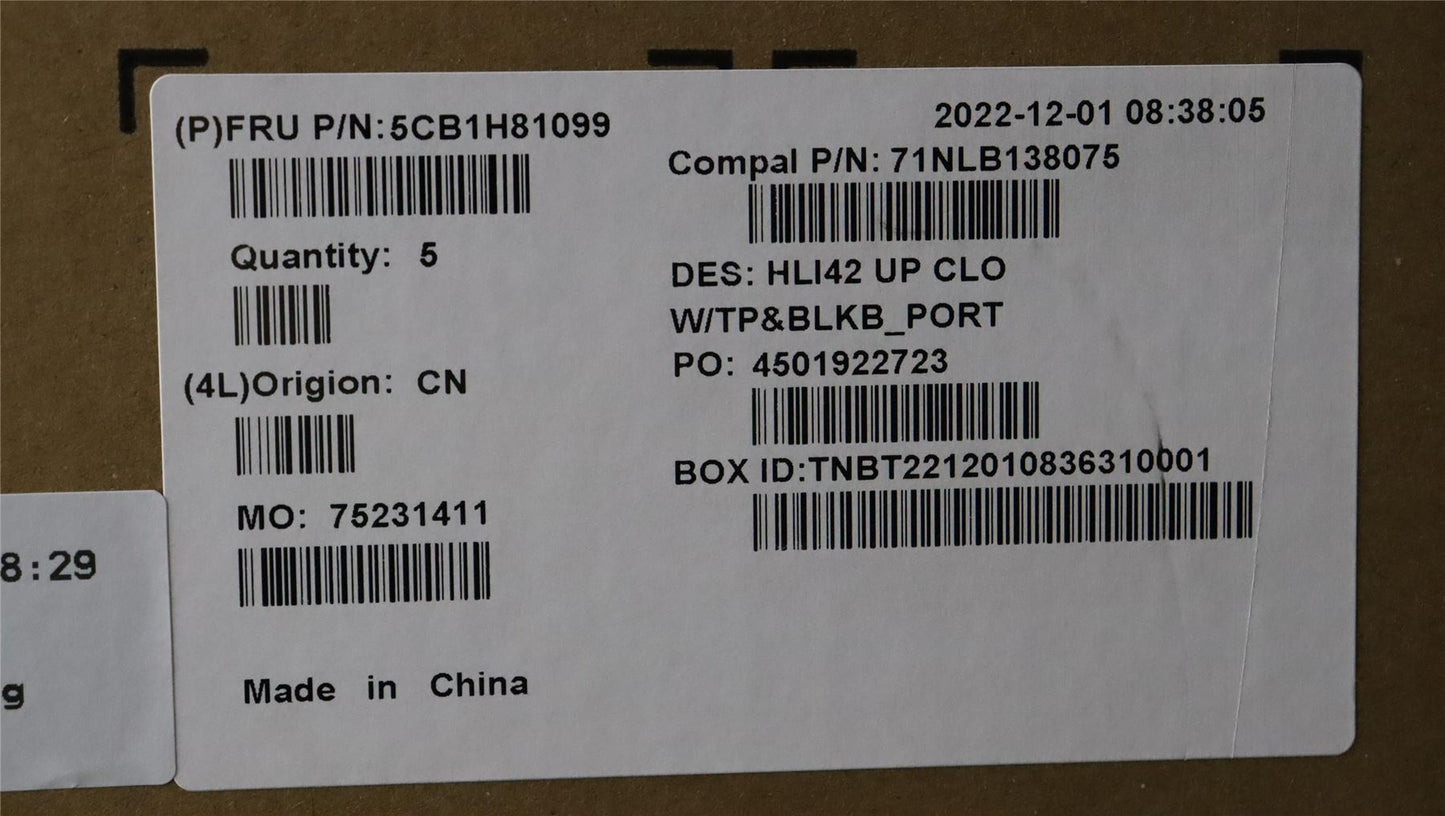 Lenovo UpperCaseASM_POR C82SH CloBL 5CB1H81099