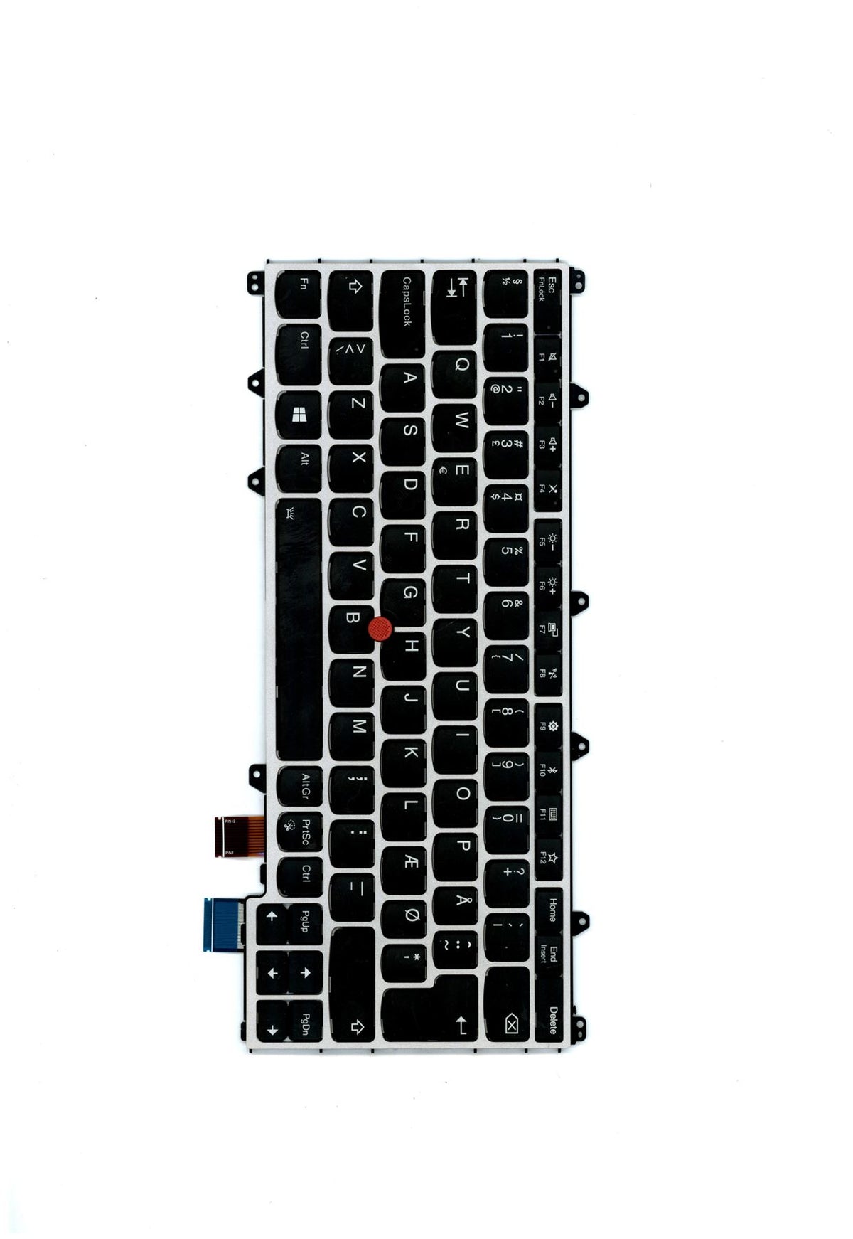 Genuine Lenovo ThinkPad Yoga 370 Keyboard Danish Silver Backlit 01EN436