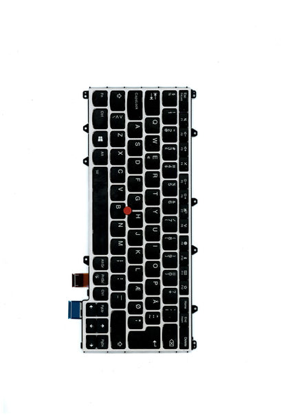 Genuine Lenovo ThinkPad Yoga 370 Keyboard Danish Silver Backlit 01EN436