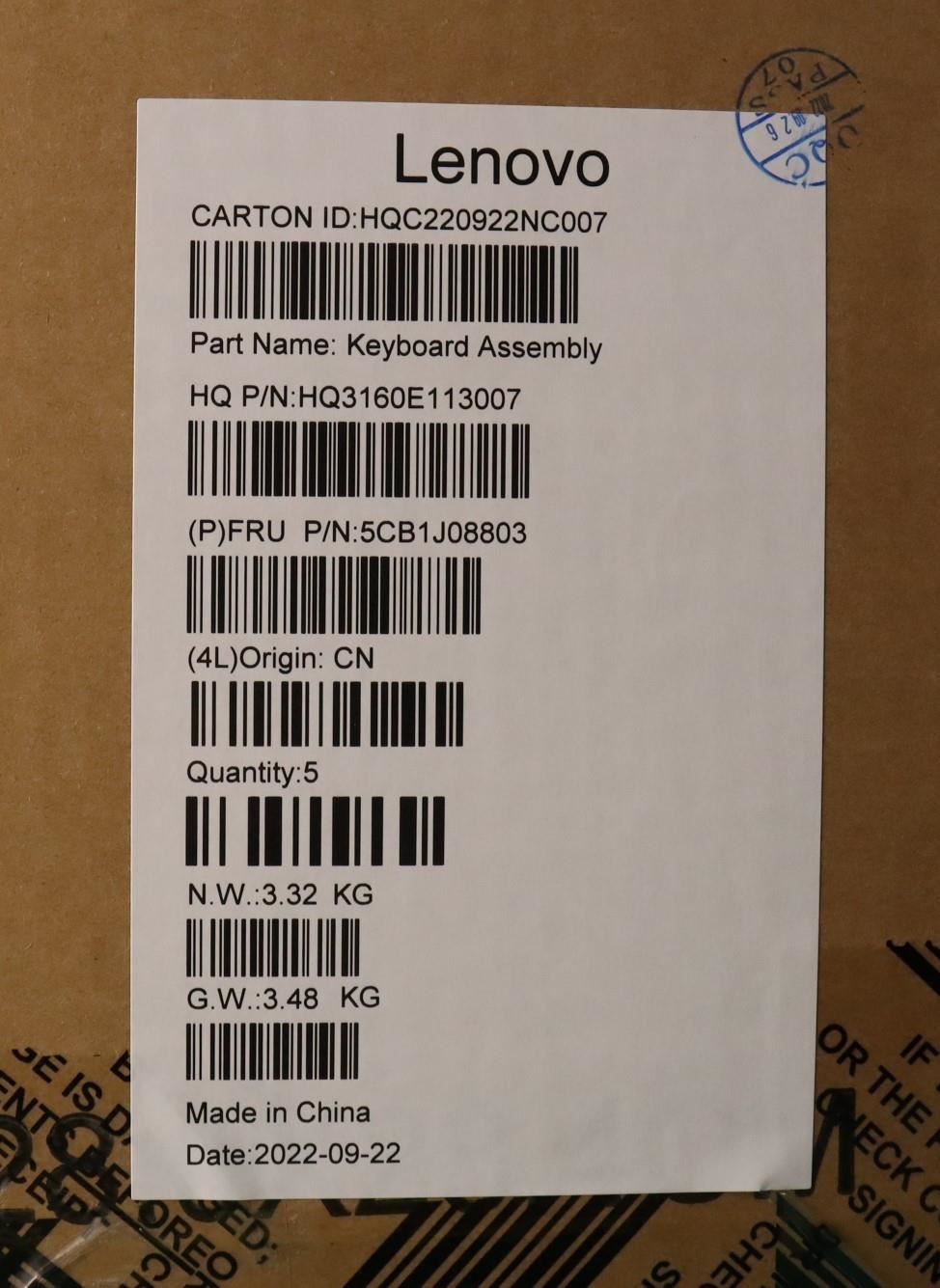Lenovo IdeaPad 5 16ARH7 Palmrest Cover Touchpad Keyboard Russian 5CB1J08803