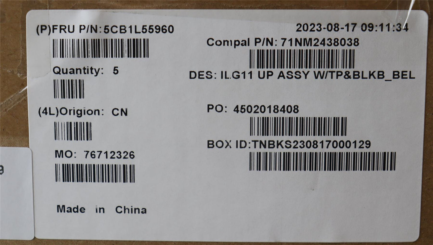 Lenovo COVER Upper Case ASM_BEL C 82XW BL 5CB1L55960