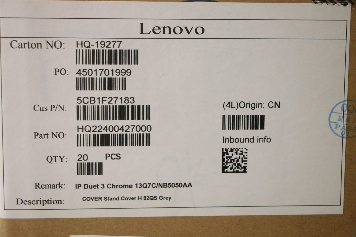 Lenovo Stand Cover H 82QS Grey 5CB1F27183