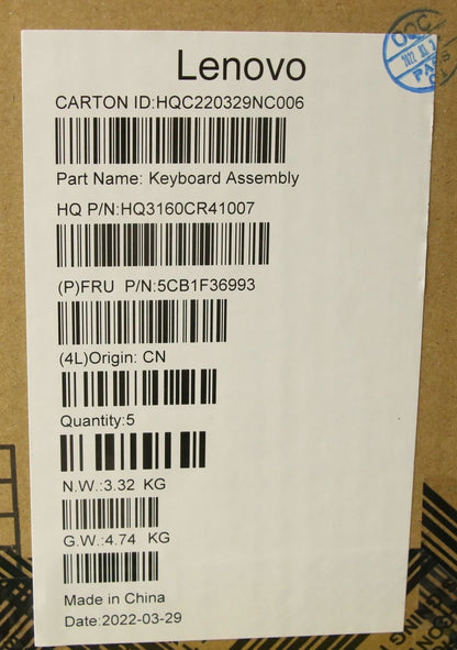 Lenovo IdeaPad 7 16ACH6 Palmrest Touchpad Cover Keyboard UK Europe 5CB1F36993