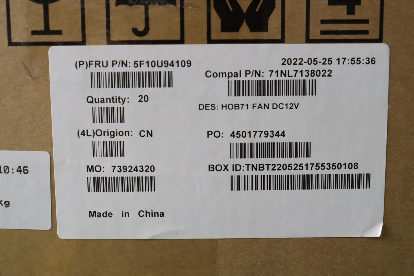 Lenovo FAN 11025 12V Blower fan 5F10U94109