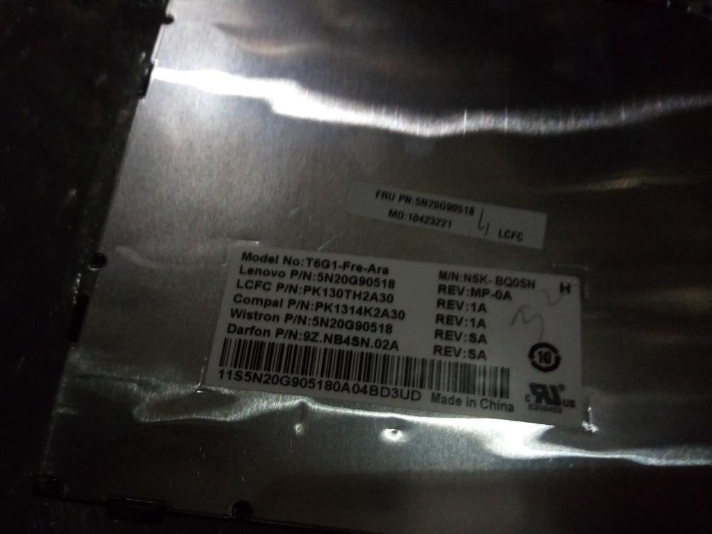 Lenovo FR-AR-T6G1-DF-BlackFrame-KBD French Keyboard 5N20G90518