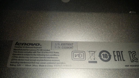 Lenovo Ella 2 ULT KYD-NOR Norwegian Keyboard 03X9097