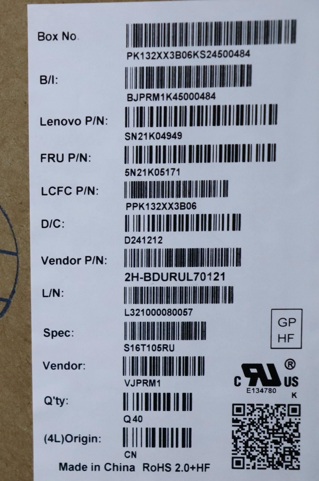 Lenovo ThinkPad P16v Gen 1 L15 Gen 4 T16 Gen 2 Keyboard Russian Black 5N21K05171