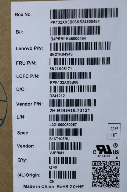Lenovo ThinkPad P16v Gen 1 L15 Gen 4 T16 Gen 2 Keyboard Russian Black 5N21K05171