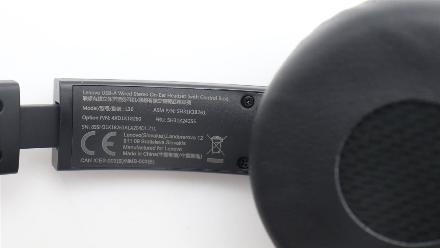 Lenovo HEADSET FRU_USB-A Wired HS 5H31K24255