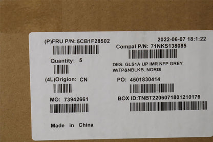 Lenovo IdeaPad 1-14ADA7 Palmrest Cover Touchpad Keyboard Nordic 5CB1F28502