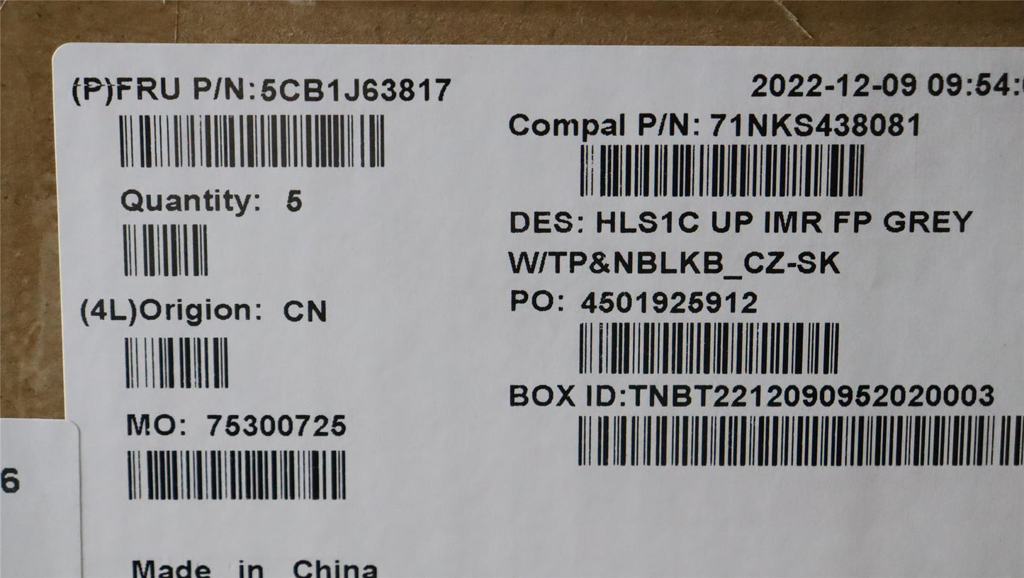 Lenovo UpperCaseASM_CZE/SLK C82VF FP CG 5CB1J63817