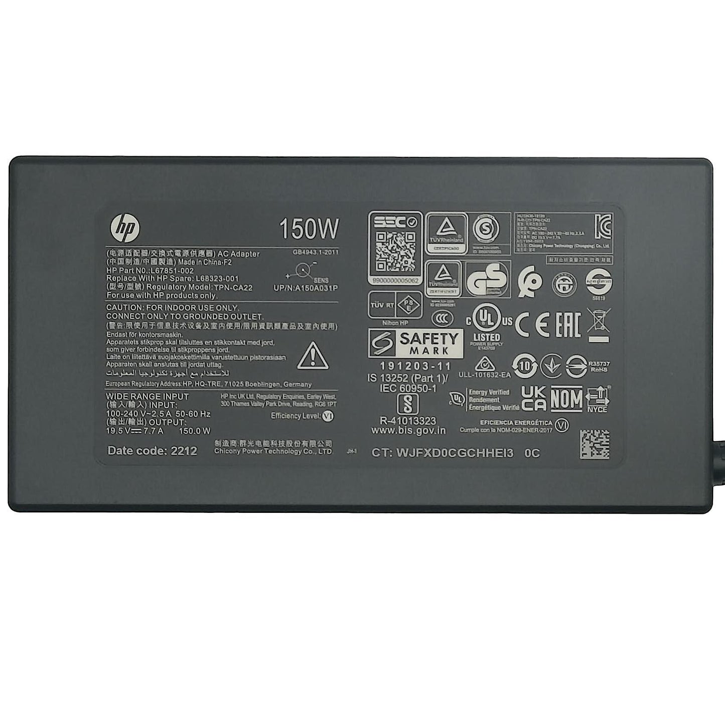 Genuine HP Pavilion 24-K 27-D AC Power Adapter Charger Supply 150W L89697-001