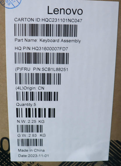 Lenovo COVER Upper Case ASM_SWS_H 83E0_NFP_MIGY 5CB1L88251