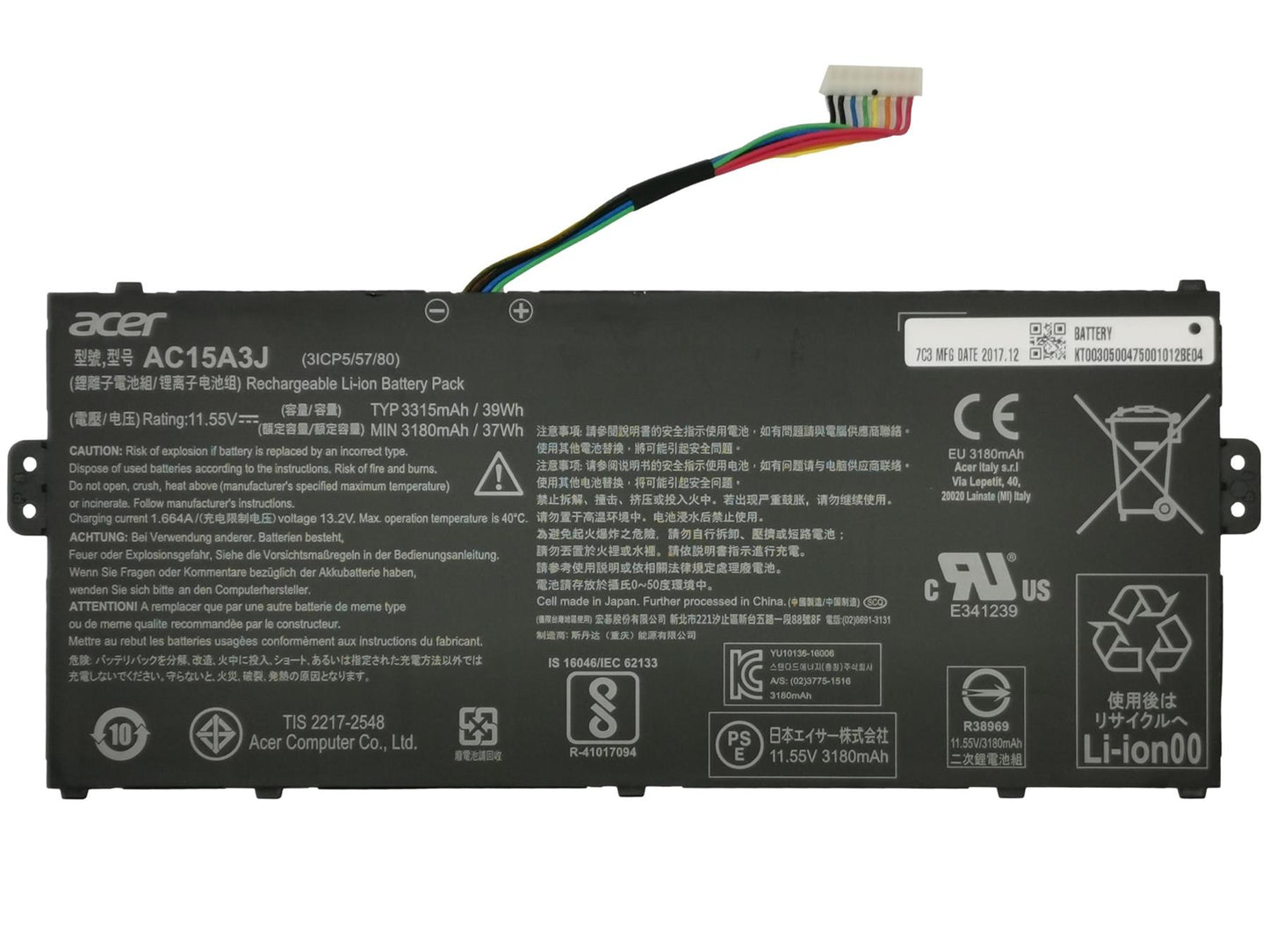 Acer C735 C738T CB3-131 CB3-132 CB5-132T Battery Power Supply KT.00305.004