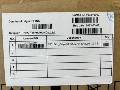 Lenovo TB310XU_GraphiteFoil&*M721-CH4000-000 CS 5H48C22381