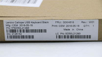 Lenovo IdeaCentre M920z P330 Tiny 310S-08IAP USB Wired Keyboard Black 00XH618