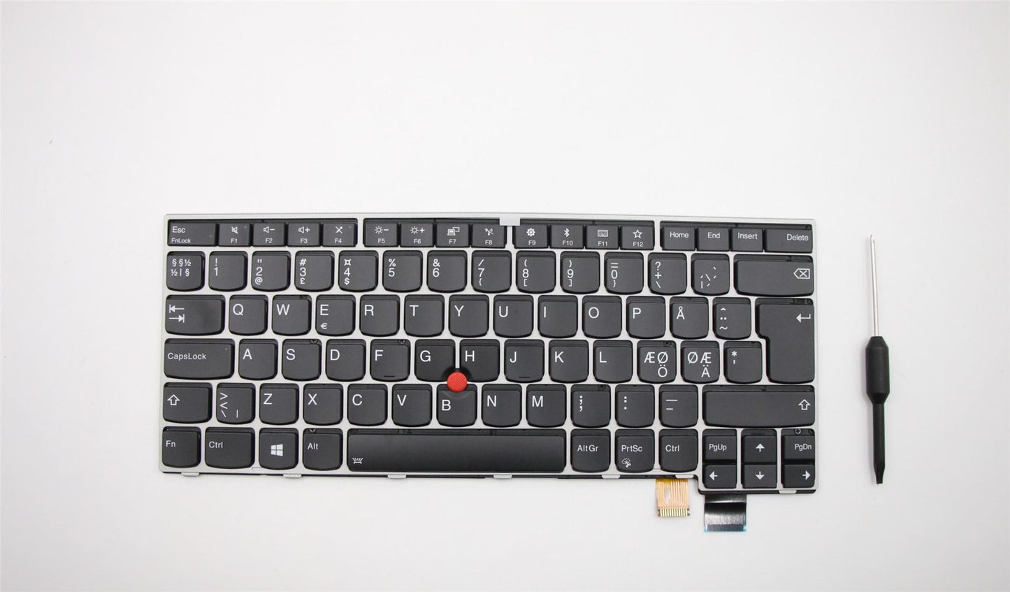 Lenovo ThinkPad T470s Keyboard Nordic Silver Black Backlit 01ER909