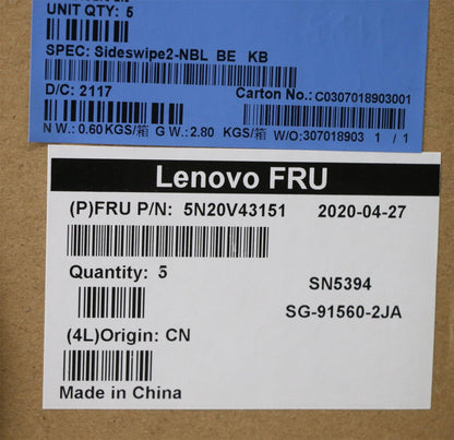 Lenovo ThinkPad L13 2 X13 Keyboard Belgian Black 5N20V43151