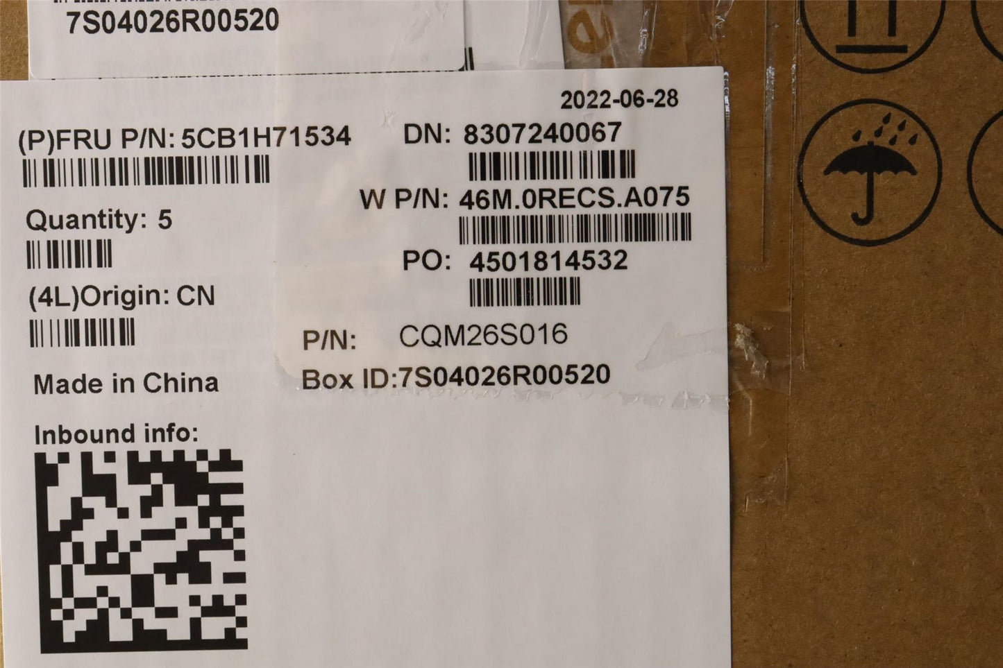 Lenovo Upper Case ASM_USA ENG W82R9 CG BL 5CB1H71534