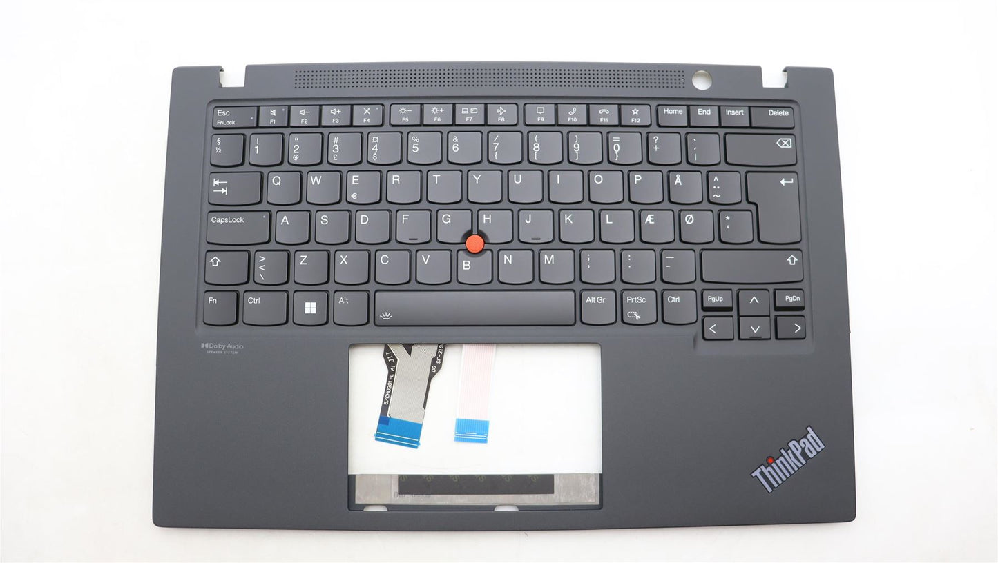 Lenovo ThinkPad T14s Gen 2 Keyboard Palmrest Top Cover Danish Black 5M11C48045