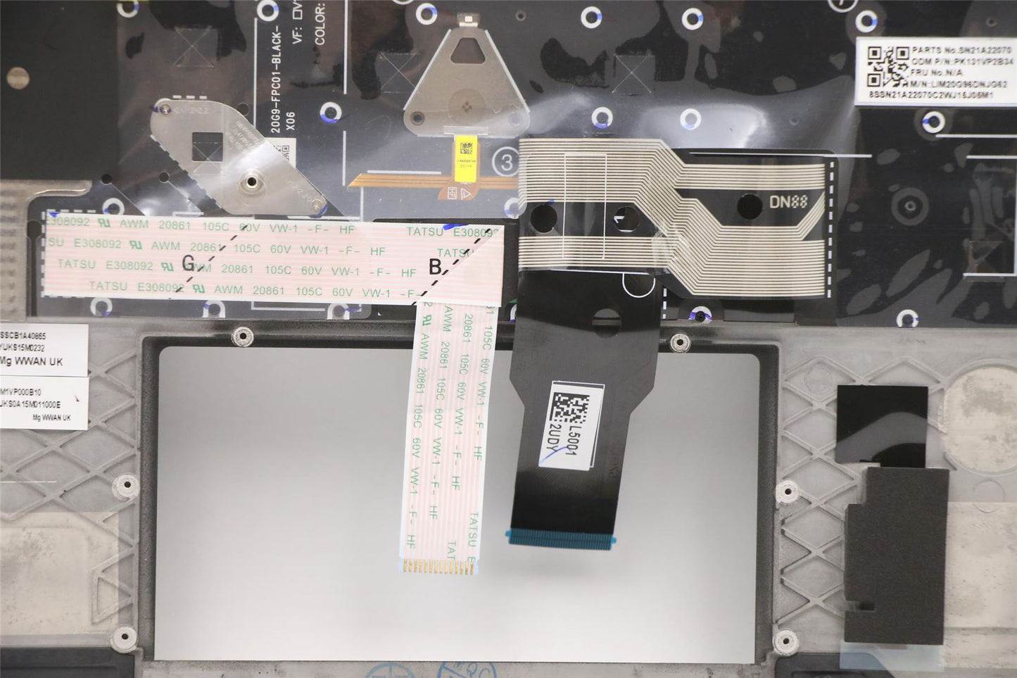 Lenovo ThinkPad T14s 2 Keyboard Palmrest Top Cover Nordic Black 5M11A37688