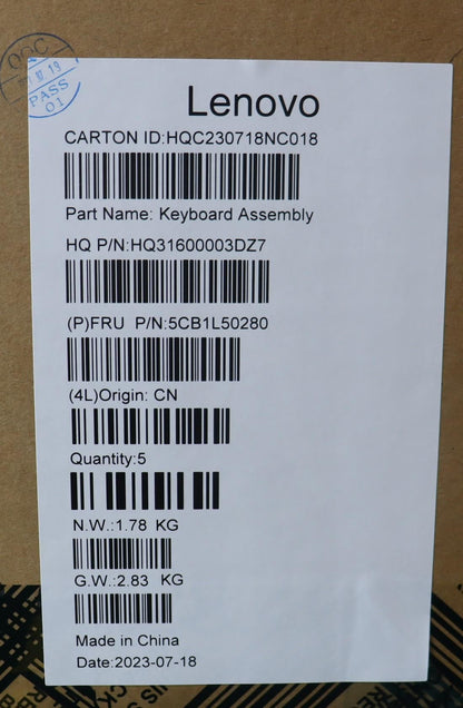 Lenovo Yoga 7 14ARP8 Palmrest Cover Touchpad Keyboard Portuguese 5CB1L50280